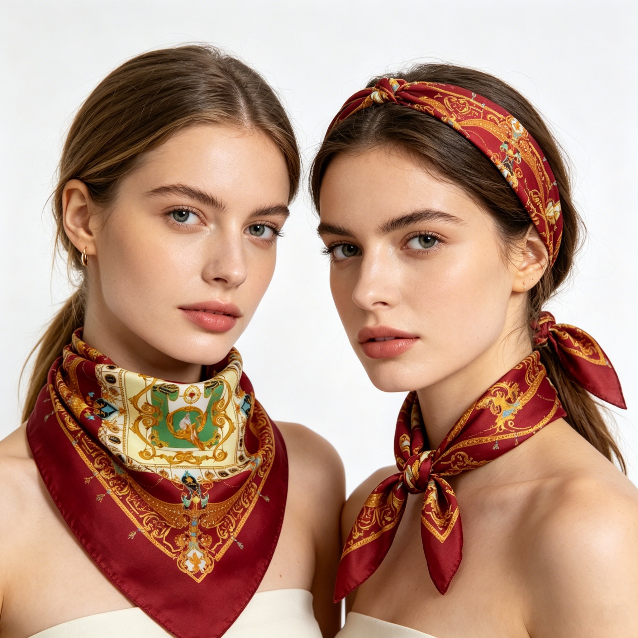 Doulbe Side Printed Silk  Scarf,LANKING TEX,Doulbe Side Printed Silk  Scarf