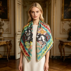 Doulbe Side Printed Silk  Scarf,LANKING TEX,Doulbe Side Printed Silk  Scarf