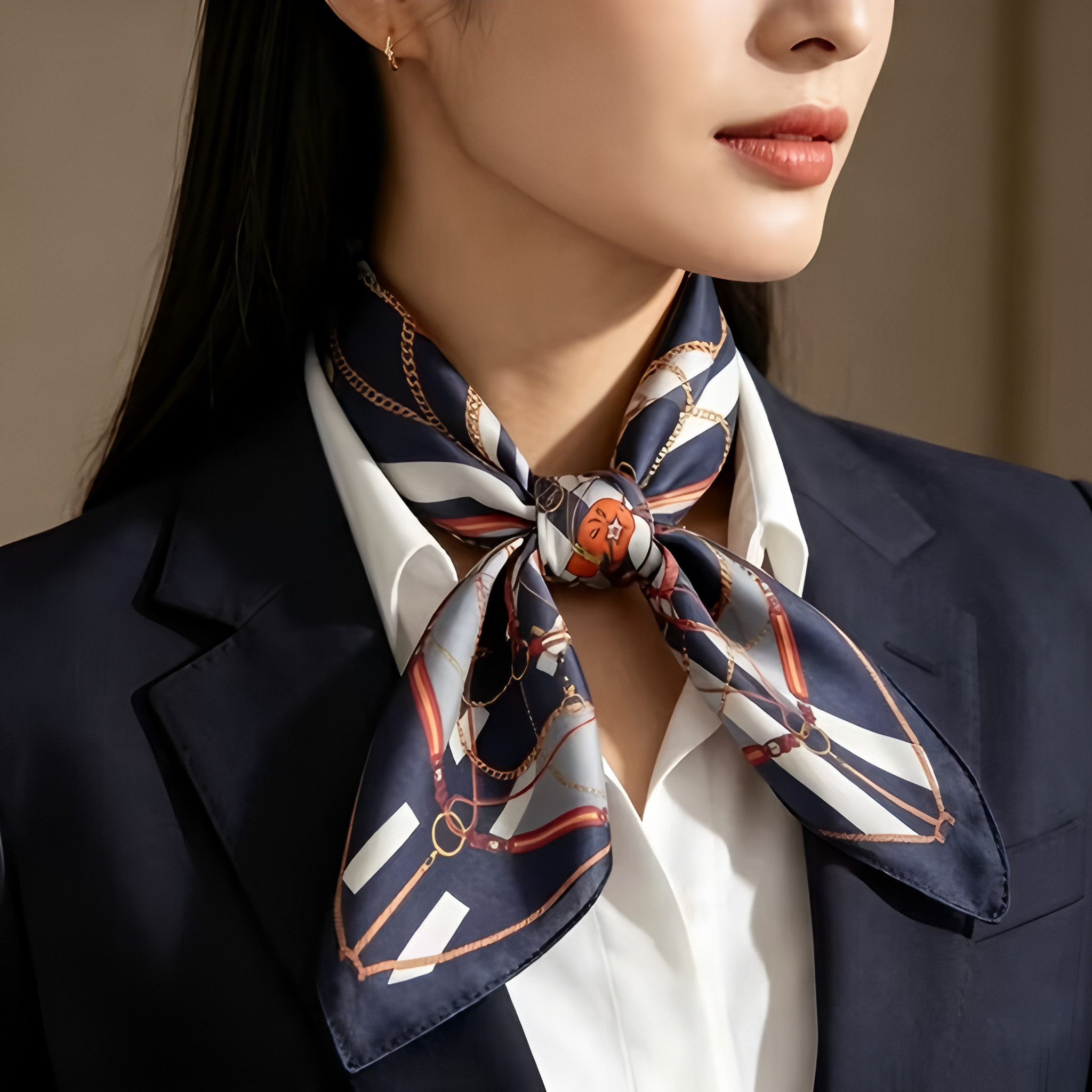 Doulbe Side Printed Silk  Scarf,LANKING TEX,Doulbe Side Printed Silk  Scarf
