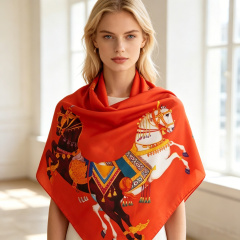 Doulbe Side Printed Silk  Scarf,LANKING TEX,Doulbe Side Printed Silk  Scarf