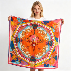 Doulbe Side Printed Silk  Scarf,LANKING TEX,Doulbe Side Printed Silk  Scarf