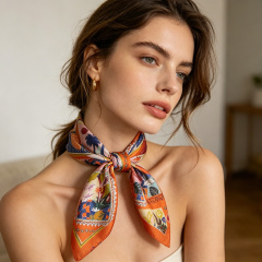 Doulbe Side Printed Silk  Scarf,LANKING TEX,Doulbe Side Printed Silk  Scarf