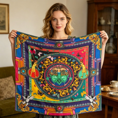 Doulbe Side Printed Silk  Scarf,LANKING TEX,Doulbe Side Printed Silk  Scarf
