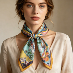 Doulbe Side Printed Silk  Scarf,LANKING TEX,Doulbe Side Printed Silk  Scarf