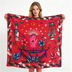 Doulbe Side Printed Silk  Scarf,LANKING TEX,Doulbe Side Printed Silk  Scarf