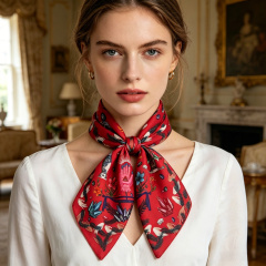 Doulbe Side Printed Silk  Scarf,LANKING TEX,Doulbe Side Printed Silk  Scarf