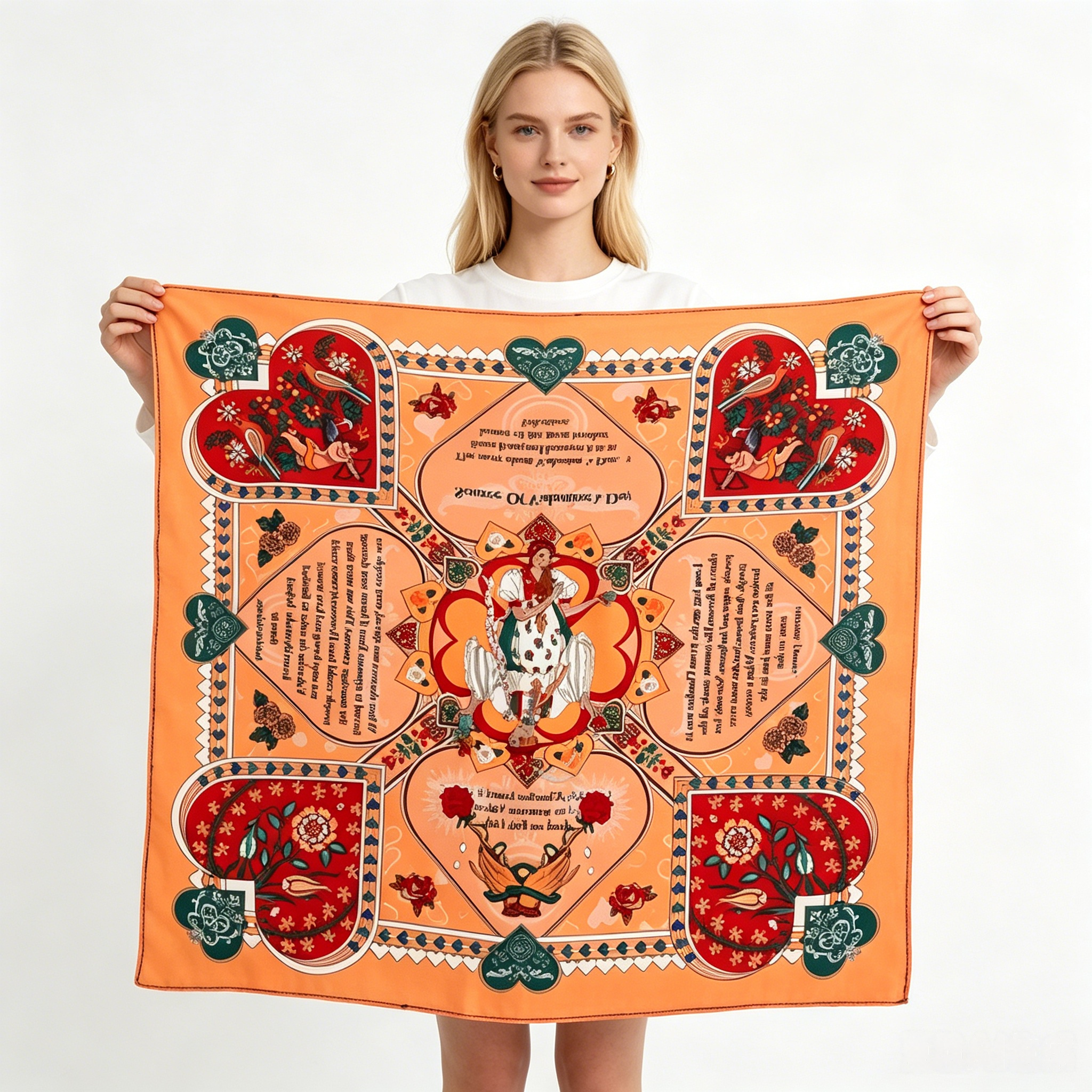 Doulbe Side Printed Silk  Scarf,LANKING TEX,Doulbe Side Printed Silk  Scarf