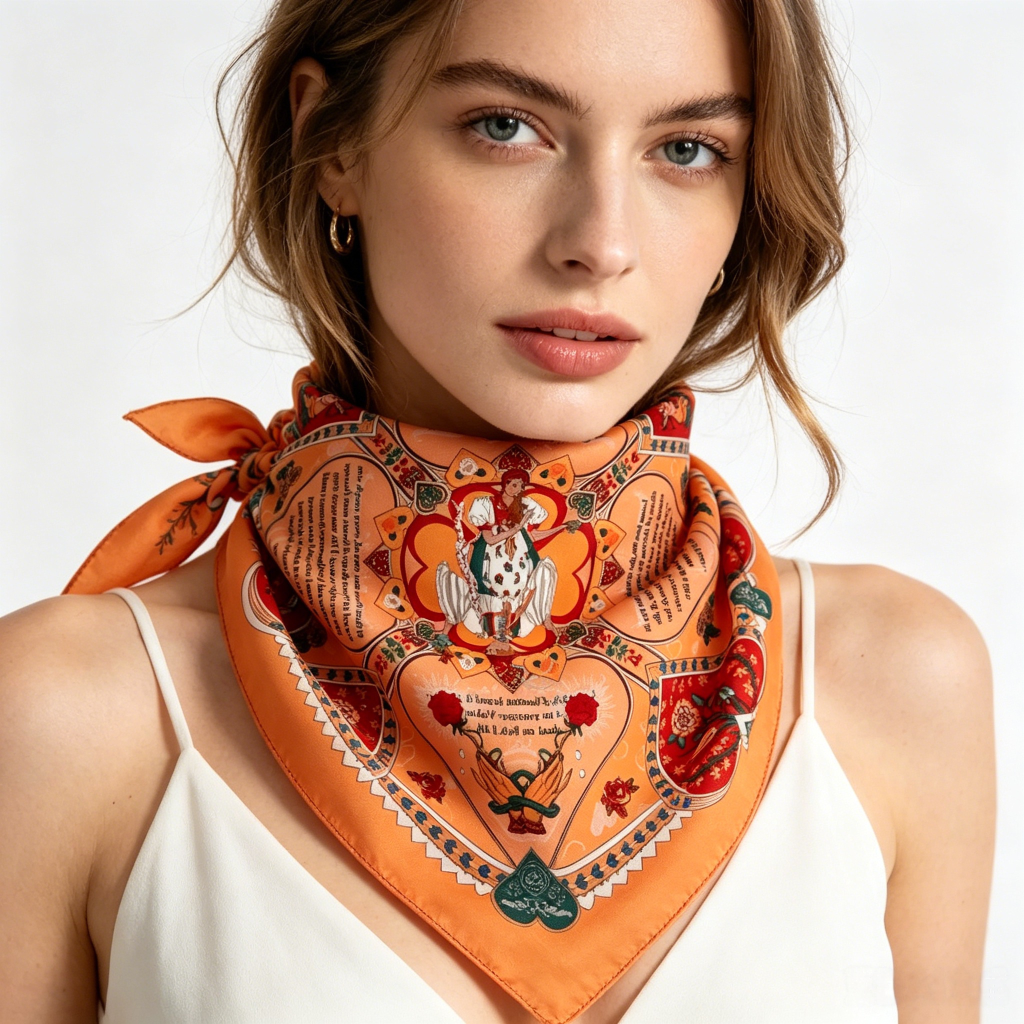 Doulbe Side Printed Silk  Scarf,LANKING TEX,Doulbe Side Printed Silk  Scarf