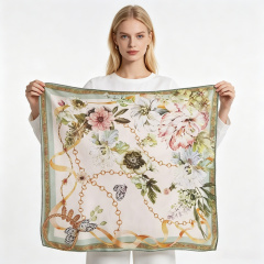 Doulbe Side Printed Silk  Scarf,LANKING TEX,Doulbe Side Printed Silk  Scarf