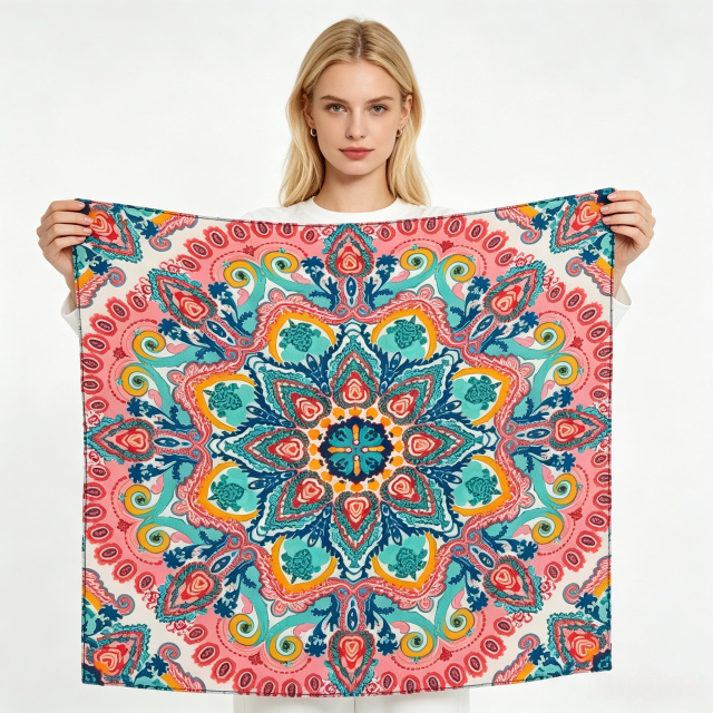 Doulbe Side Printed Silk  Scarf,LANKING TEX,Doulbe Side Printed Silk  Scarf