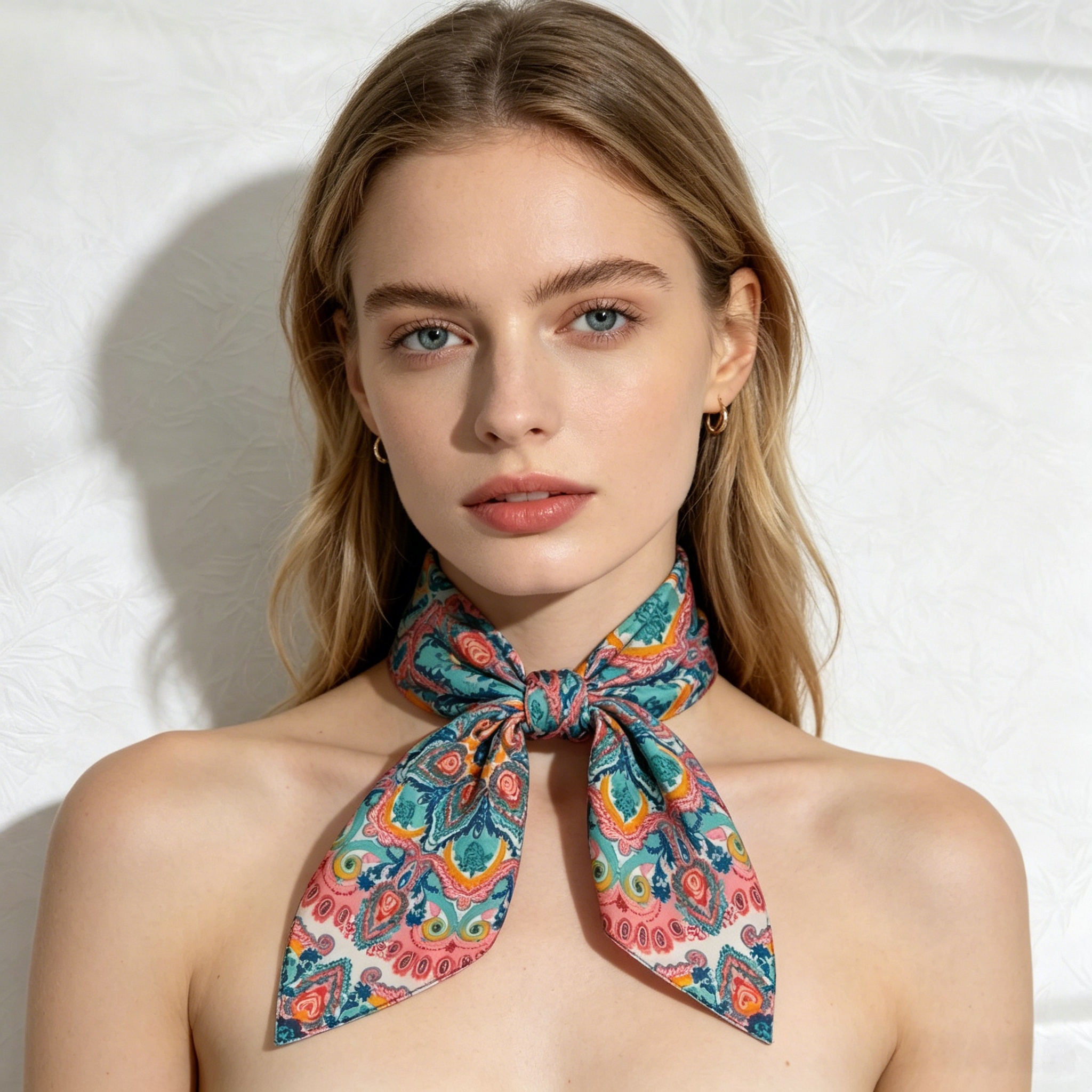 Doulbe Side Printed Silk  Scarf,LANKING TEX,Doulbe Side Printed Silk  Scarf