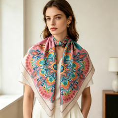 Doulbe Side Printed Silk  Scarf,LANKING TEX,Doulbe Side Printed Silk  Scarf