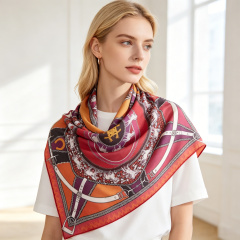 Doulbe Side Printed Silk  Scarf,LANKING TEX,Doulbe Side Printed Silk  Scarf