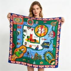 Doulbe Side Printed Silk  Scarf,LANKING TEX,Doulbe Side Printed Silk  Scarf