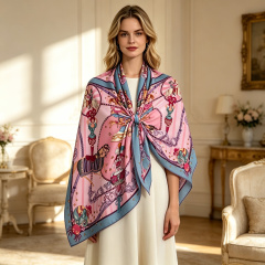 Doulbe Side Printed Silk  Scarf,LANKING TEX,Doulbe Side Printed Silk  Scarf