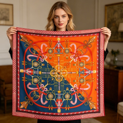Doulbe Side Printed Silk  Scarf,LANKING TEX,Doulbe Side Printed Silk  Scarf