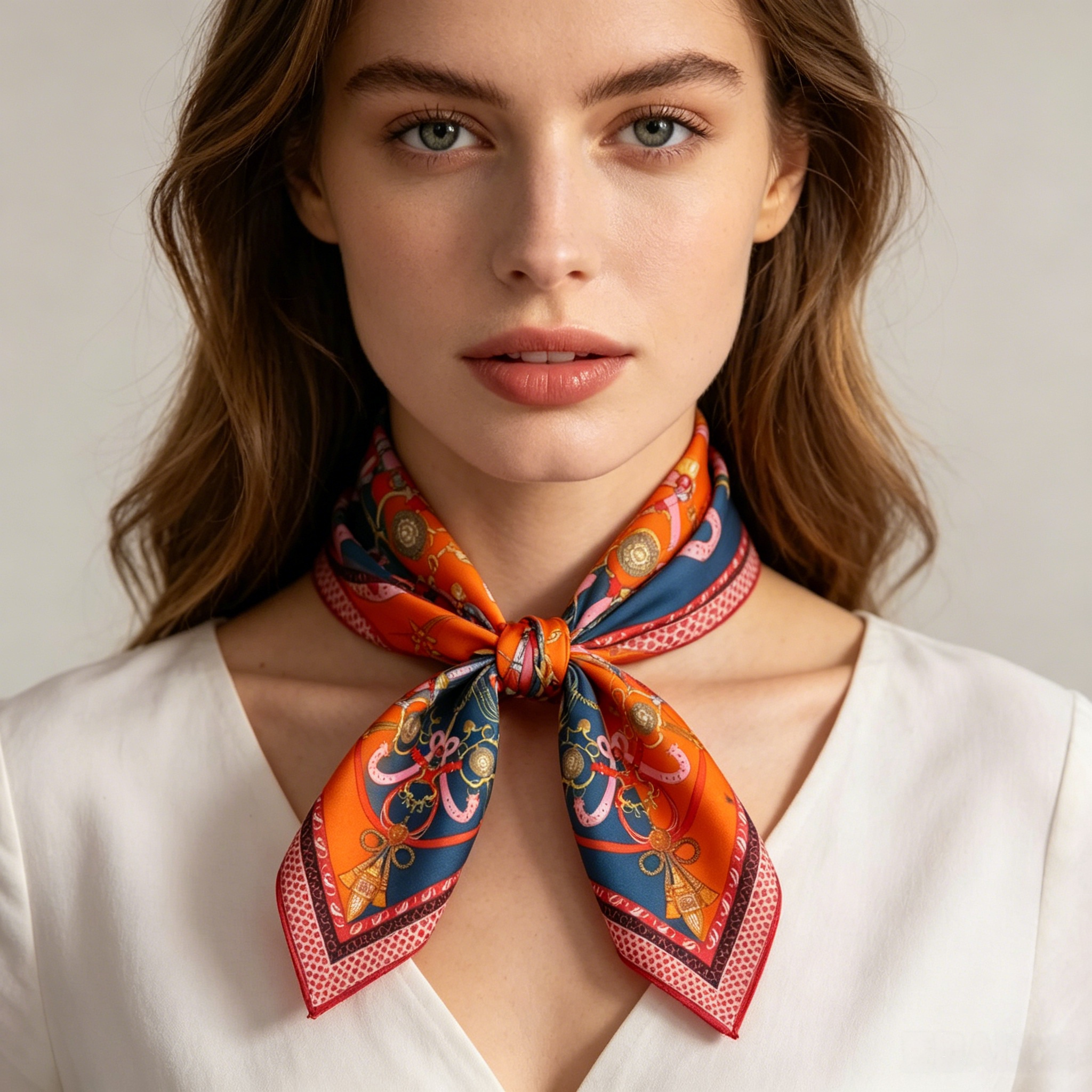Doulbe Side Printed Silk  Scarf,LANKING TEX,Doulbe Side Printed Silk  Scarf