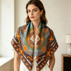 Doulbe Side Printed Silk  Scarf,LANKING TEX,Doulbe Side Printed Silk  Scarf