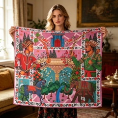 Doulbe Side Printed Silk  Scarf,LANKING TEX,Doulbe Side Printed Silk  Scarf