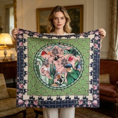Doulbe Side Printed Silk  Scarf,LANKING TEX,Doulbe Side Printed Silk  Scarf