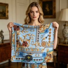 Doulbe Side Printed Silk  Scarf,LANKING TEX,Doulbe Side Printed Silk  Scarf