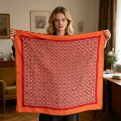 Doulbe Side Printed Silk  Scarf,LANKING TEX,Doulbe Side Printed Silk  Scarf