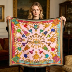 Doulbe Side Printed Silk  Scarf,LANKING TEX,Doulbe Side Printed Silk  Scarf