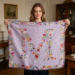 Doulbe Side Printed Silk  Scarf,LANKING TEX,Doulbe Side Printed Silk  Scarf