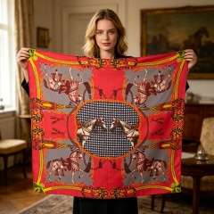 Doulbe Side Printed Silk  Scarf,LANKING TEX,Doulbe Side Printed Silk  Scarf