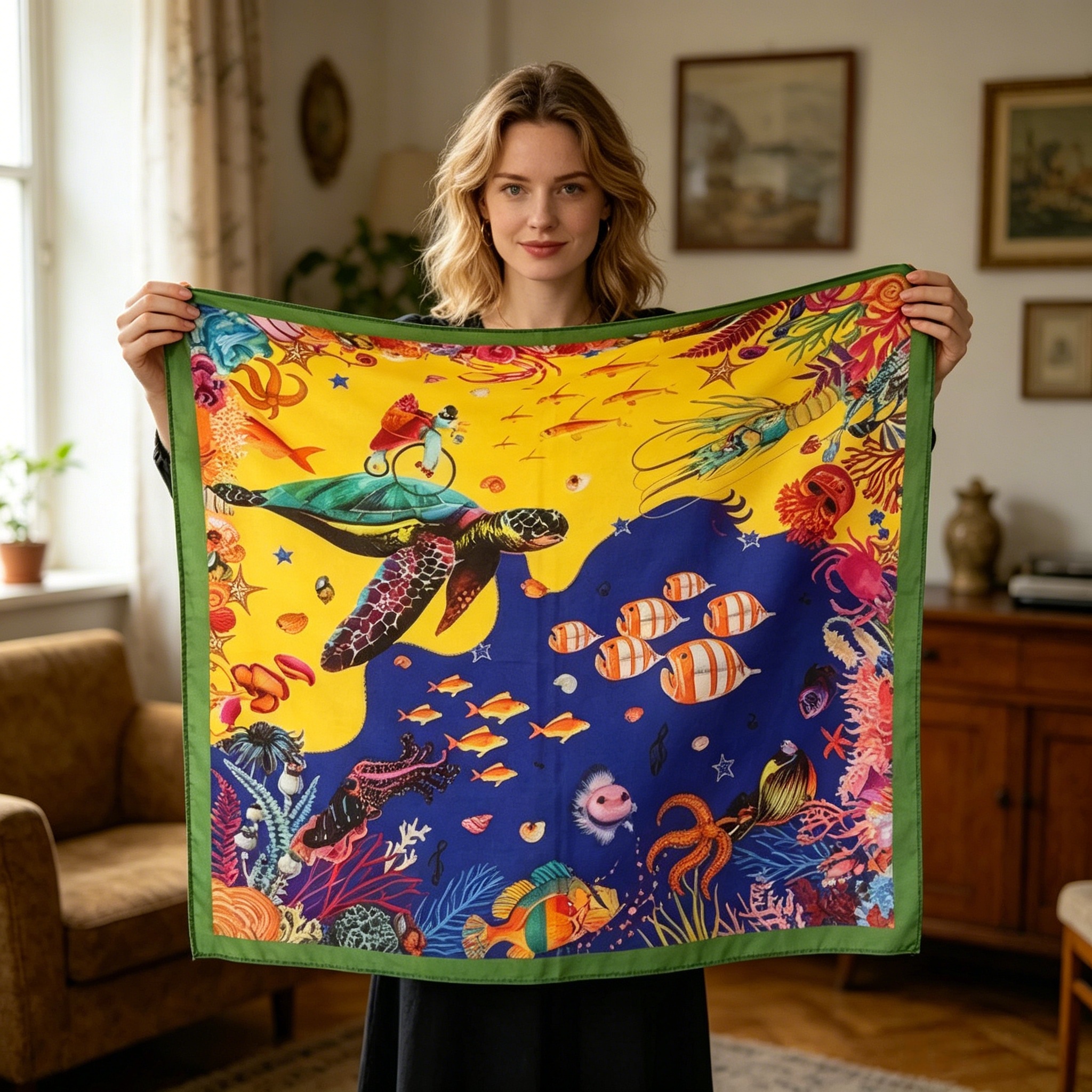 Doulbe Side Printed Silk  Scarf,LANKING TEX,Doulbe Side Printed Silk  Scarf