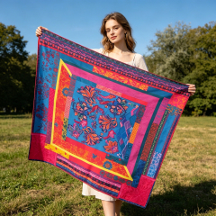 Doulbe Side Printed Silk  Scarf,LANKING TEX,Doulbe Side Printed Silk  Scarf