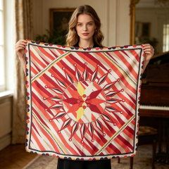 Doulbe Side Printed Silk  Scarf,LANKING TEX,Doulbe Side Printed Silk  Scarf
