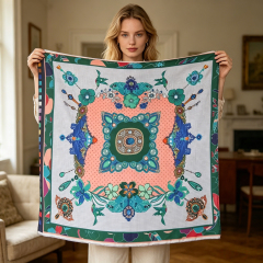 Doulbe Side Printed Silk  Scarf,LANKING TEX,Doulbe Side Printed Silk  Scarf