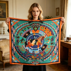 Doulbe Side Printed Silk  Scarf,LANKING TEX,Doulbe Side Printed Silk  Scarf