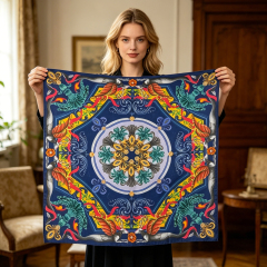 Doulbe Side Printed Silk  Scarf,LANKING TEX,Doulbe Side Printed Silk  Scarf