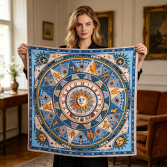 Doulbe Side Printed Silk  Scarf,LANKING TEX,Doulbe Side Printed Silk  Scarf