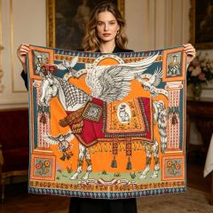 Doulbe Side Printed Silk  Scarf,LANKING TEX,Doulbe Side Printed Silk  Scarf