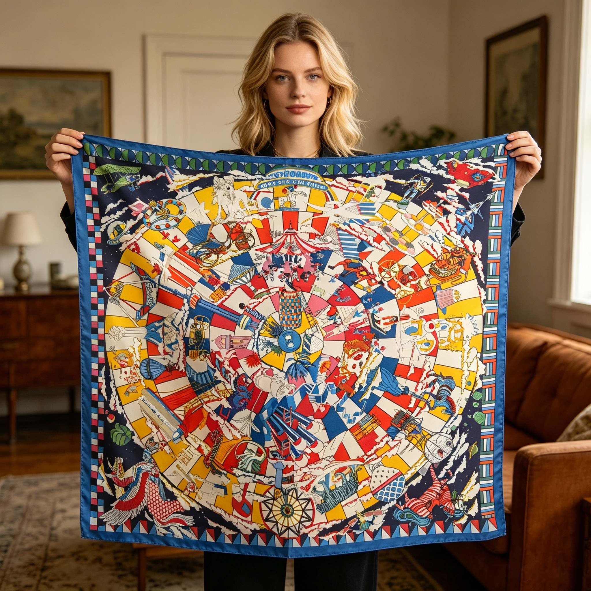 Doulbe Side Printed Silk  Scarf,LANKING TEX,Doulbe Side Printed Silk  Scarf