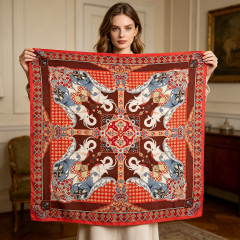 Doulbe Side Printed Silk  Scarf,LANKING TEX,Doulbe Side Printed Silk  Scarf