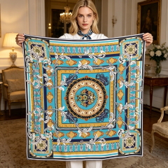 Doulbe Side Printed Silk  Scarf,LANKING TEX,Doulbe Side Printed Silk  Scarf