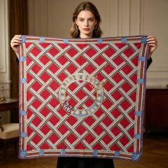 Doulbe Side Printed Silk  Scarf,LANKING TEX,Doulbe Side Printed Silk  Scarf