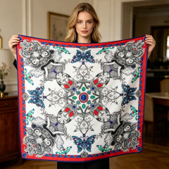 Doulbe Side Printed Silk  Scarf,LANKING TEX,Doulbe Side Printed Silk  Scarf