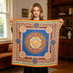 Doulbe Side Printed Silk  Scarf,LANKING TEX,Doulbe Side Printed Silk  Scarf