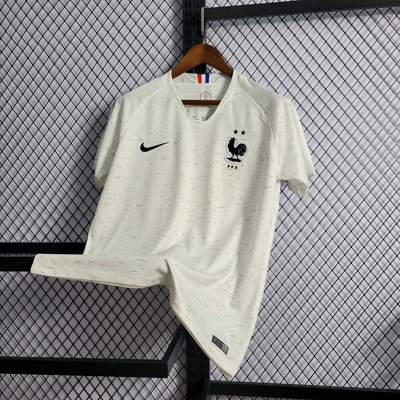 Retro 2018 France away Retro white Mbappe #10 Griezmann Coman Kante Pogba Soccer Jersey
