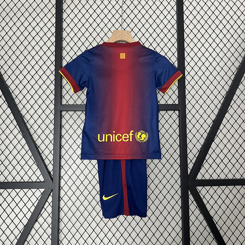 Retro kids 2012-13 Kids Barcelona home Retro MESSI PIQUE XAVI A.INISTA PUYOL DAVID VILLA Football jersey