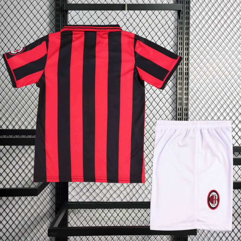 Retro KIDS 1996-97 KIDS AC Milan home Retro BAGGIO BARESI VIEIRA ALBERTINI Football jersey