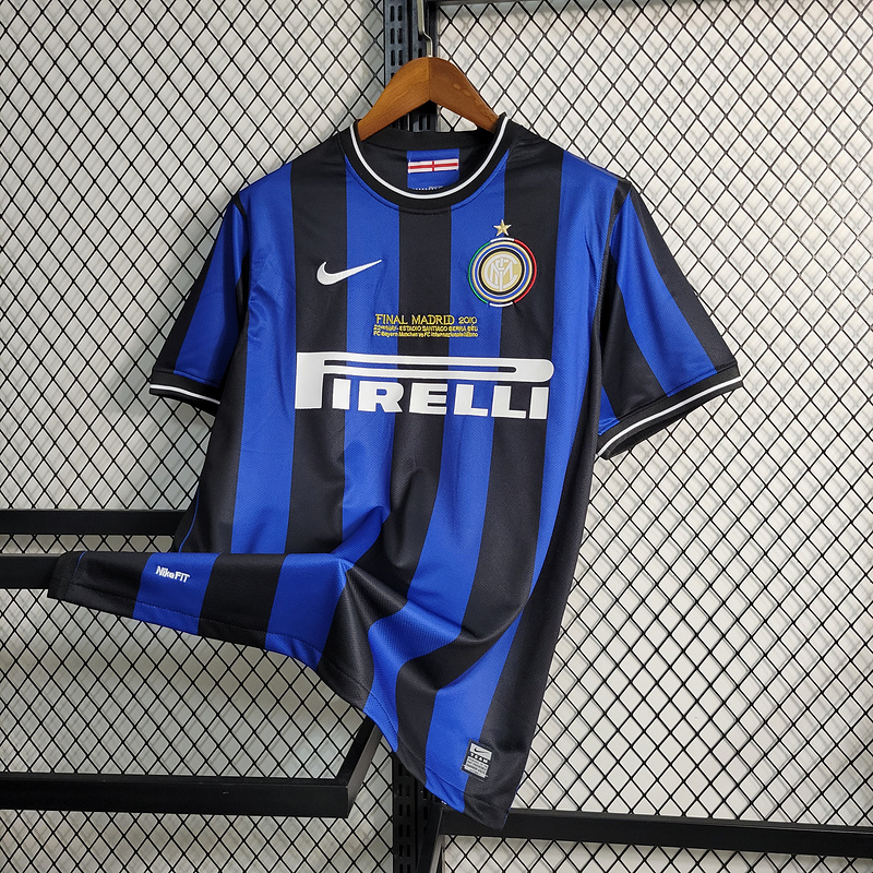 Retro UCL 2009-10 Inter Milan Home retro J.ZANETTI SNEIJDER BALOTELLI MILITO ETO'O Football jersey