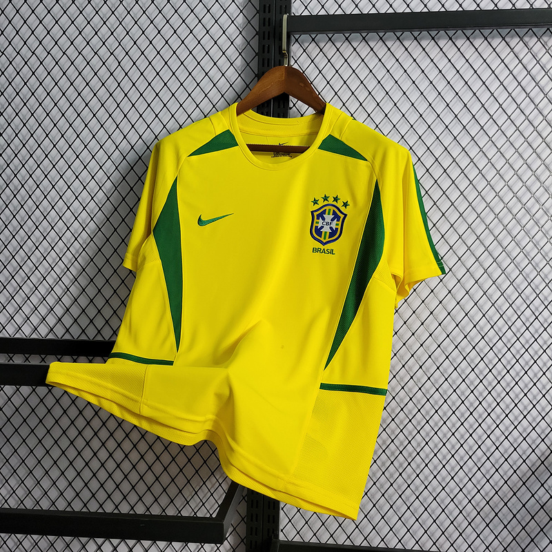 Retro 2002 Brazil home retro RONALDO R.CARLOS KAKA Ronaldinho Football jersey