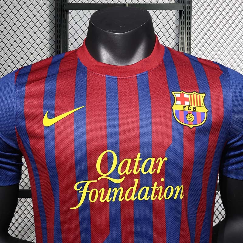 Retro Player 2011-12 Barcelona Home Retro MESSI PIQUE XAVI A.INISTA PUYOL Football jersey DAVID VILLA