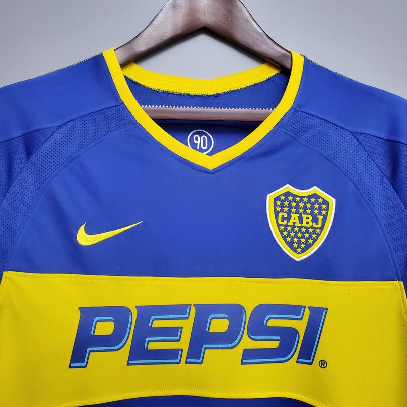 Retro 2003-04 Boca Juniors Home Retro Long sleeve Football jersey